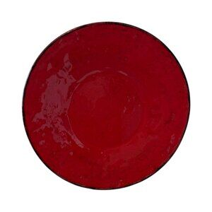 Umbriaverde Ceramiche Handmade Italy Red Crimson with Black Markings  9” Round